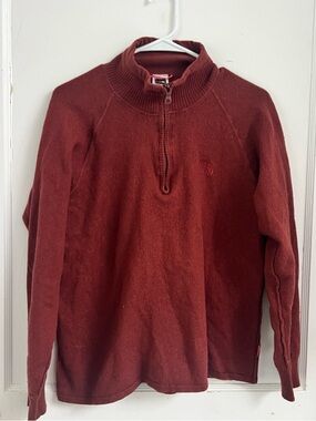 The NORTH FACE Men's
MT.TAM 1/4 Zip Rust Wool/ Cotton Blend Pullover Sweater L